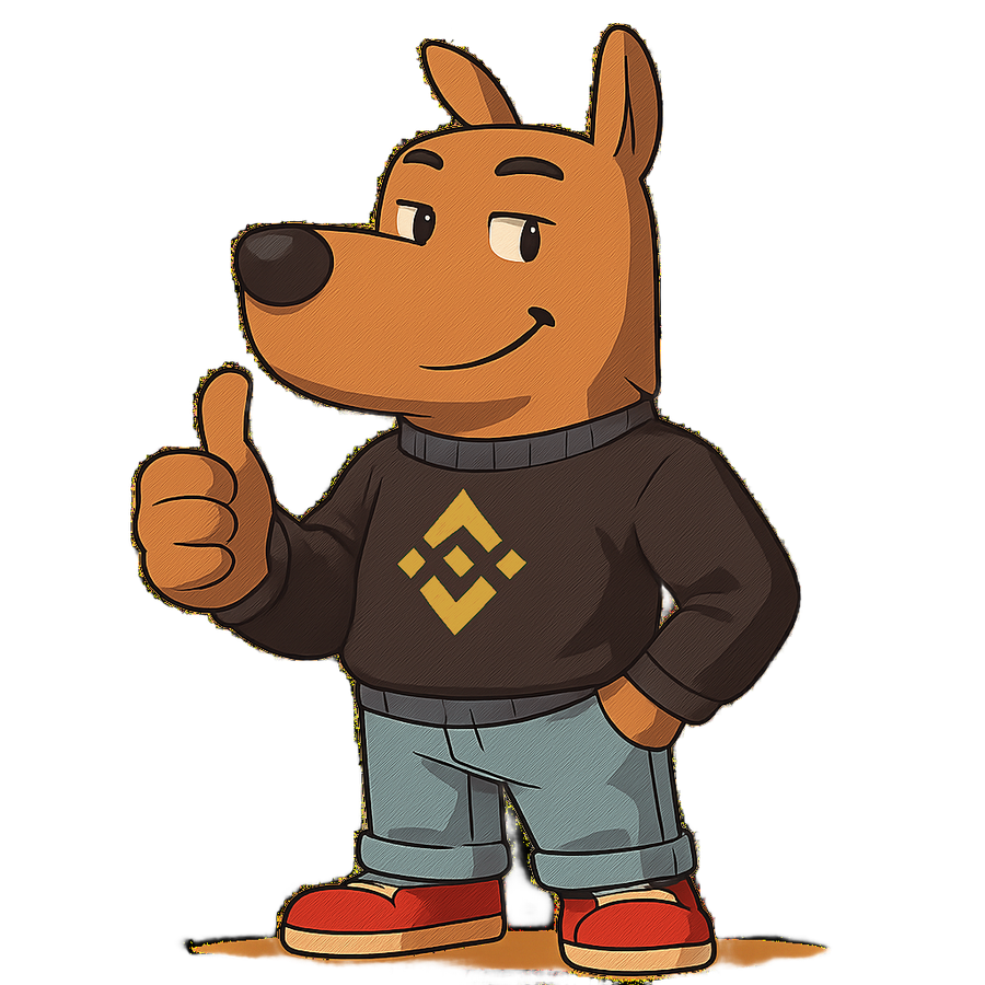 BNB GUY mascot giving a thumbs-up